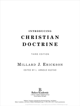 Christian Doctrine, 3Rd Edition Baker Academic, a Division of Baker Publishing Group, © 1992, 2001, 2015