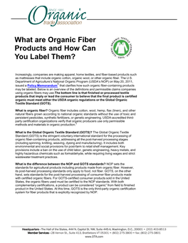 What Are Organic Fiber Products and How Can You Label Them?