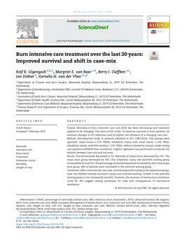 Burn Intensive Care Treatment Over the Last 30 Years: Improved Survival And