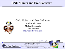 GNU / Linux and Free Software