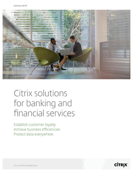 Citrix Solutions for Banking and Financial Services