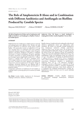 The Role of Amphotericin B Alone and in Combination with Different Antibiotics and Antifungals on Biofilms Produced by Candida Species