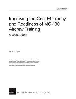 Improving the Cost Efficiency and Readiness of MC-130 Aircrew Training a Case Study