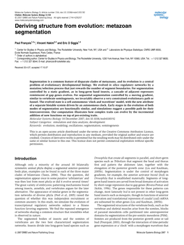 Metazoan Segmentation