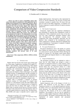 Comparison of Video Compression Standards