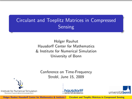 Circulant and Toeplitz Matrices in Compressed Sensing