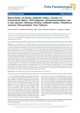 Blood Flukes of Asiatic Softshell Turtles: Revision of Coeuritrema Mehra, 1933