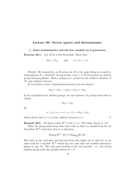 Vector Spaces and Determinants