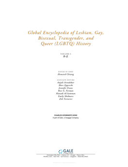 Global Encyclopedia of Lesbian, Gay, Bisexual, Transgender, and Queer (LGBTQ) History