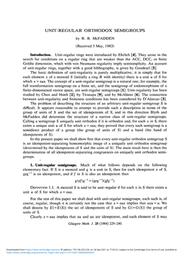 UNIT-REGULAR ORTHODOX SEMIGROUPS by R