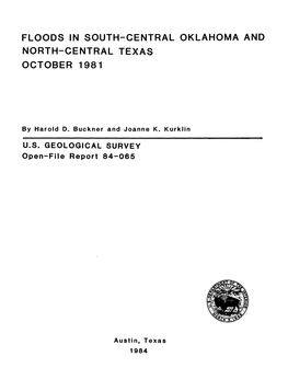 Floods in South-Central Oklahoma and North-Central Texas October 1981