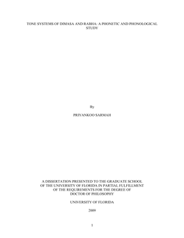 Tone Systems of Dimasa and Rabha: a Phonetic and Phonological Study