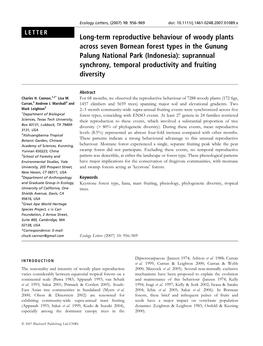 Long-Term Reproductive Behaviour of Woody Plants Across Seven