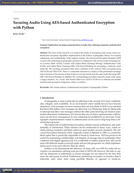 Securing Audio Using AES-Based Authenticated Encryption with Python