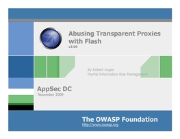 Abusing Transparent Proxies with Flash V2.00