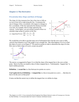 Chapter 2: the Derivative