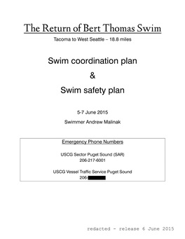 The Return of Bert Thomas Swim