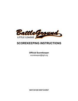 Scorekeeping Instructions