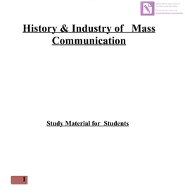 History & Industry of Mass Communication