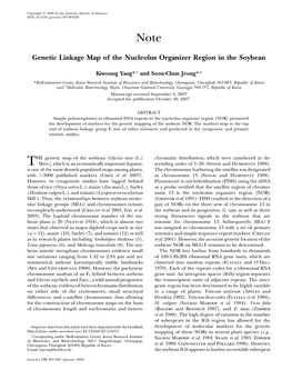 Genetic Linkage Map of the Nucleolus Organizer Region in the Soybean