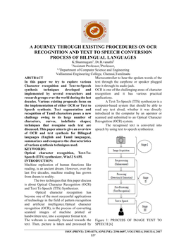 A Journey Through Existing Procedures on Ocr Recognition and Text