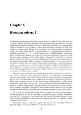 Chapter 6 Riemann Solvers I