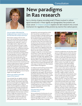 New Paradigms in Ras Research Ras Is a Family of Genes Encoding Small Gtpases Involved in Cellular Signal Transduction