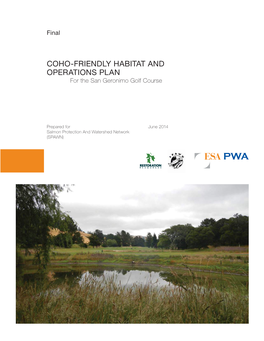 COHO-FRIENDLY HABITAT and OPERATIONS PLAN for the San Geronimo Golf Course