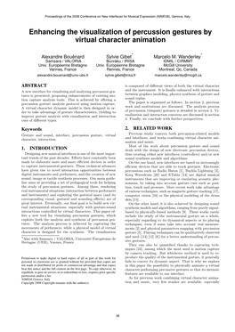 Enhancing the Visualization of Percussion Gestures by Virtual Character Animation