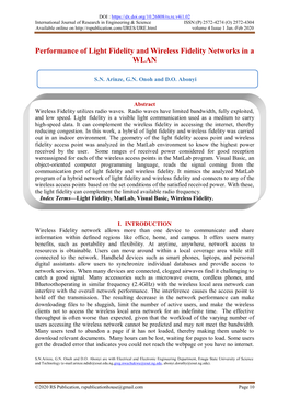 Performance of Light Fidelity and Wireless Fidelity Networks in a WLAN