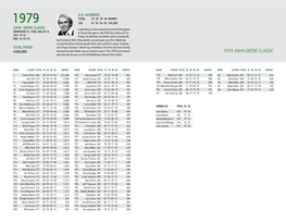 1979 JOHN DEERE CLASSIC Was the Last Known As the Ed Mcmahon Quad-Cities Open