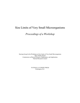 Size Limits of Very Small Microorganisms