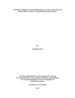 University of Florida Thesis Or Dissertation Formatting