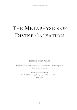 The Metaphysics of Divine Causation