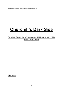 Churchill's Dark Side