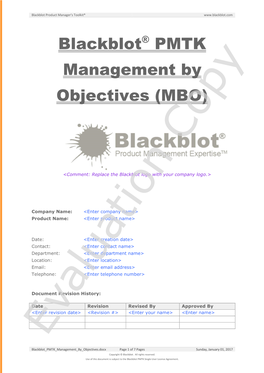 Management by Objectives (MBO)