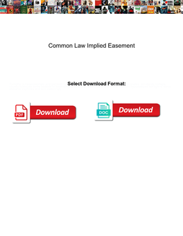 Common Law Implied Easement