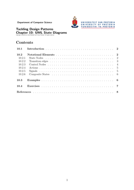 Tackling Design Patterns Chapter 10: UML State Diagrams Copyright C 2016 by Linda Marshall and Vreda Pieterse