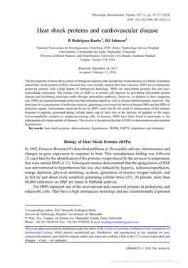 Heat Shock Proteins and Cardiovascular Disease