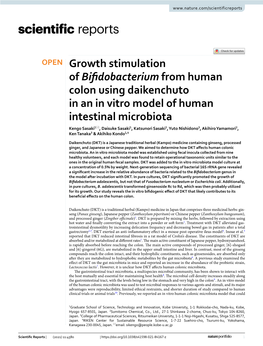 Growth Stimulation of Bifidobacterium from Human Colon Using