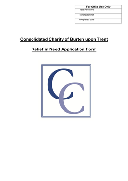 Consolidated Charity of Burton Upon Trent Relief in Need Application Form