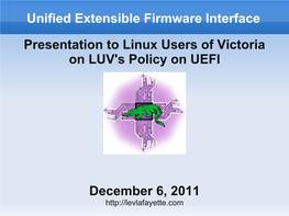 Unified Extensible Firmware Interface Presentation to Linux Users Of