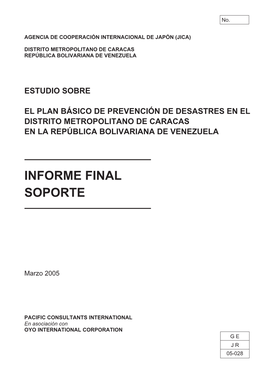 Estudio Sobre El Plan Básico De Prevención De Desastres En El Distrito Metropolitano De Caracas En La República Bolivariana De Venezuela
