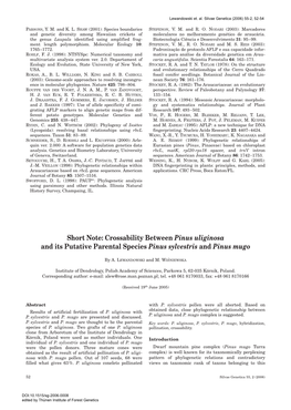 Crossability Between Pinus Uliginosa and Its Putative Parental Species Pinus Sylvestris and Pinus Mugo