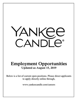 Employment Opportunities