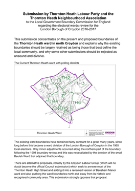 Submission by Thornton Heath Labour Party and the Thornton