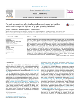 Phenolic Composition, Physicochemical Properties And