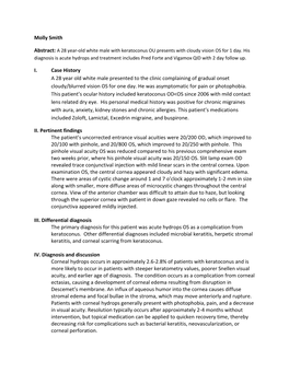 Molly Smith I. Case History a 28 Year Old White Male Presented to The