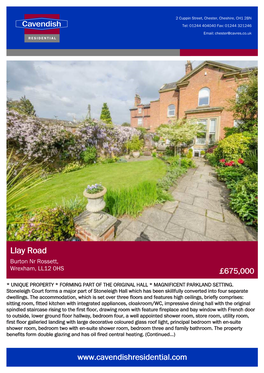 Llay Road Burton Nr Rossett, Wrexham, LL12 0HS £675,000