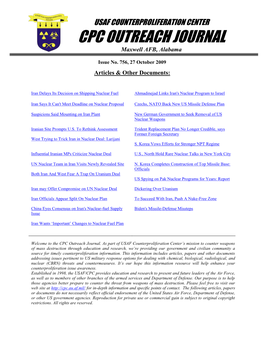 USAF Counterproliferation Center CPC Outreach Journal #756